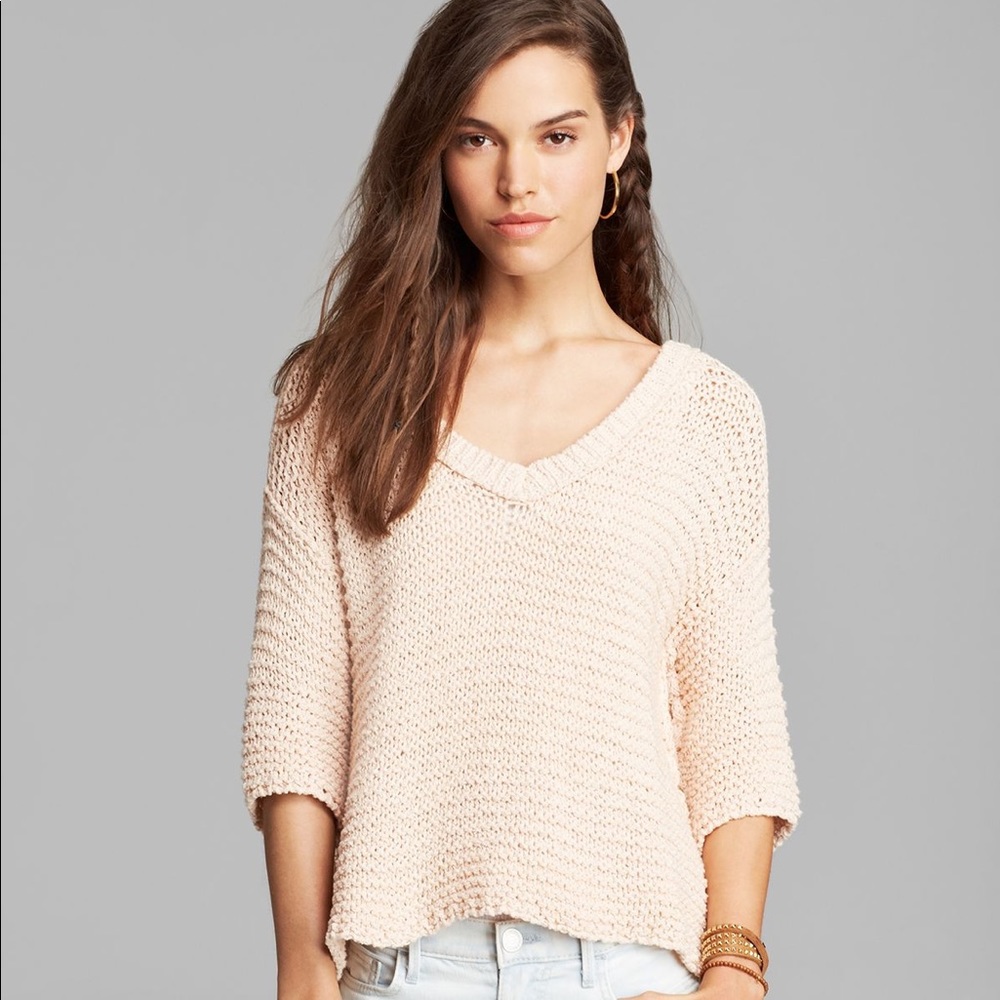Free people oversized sweater light pink size M