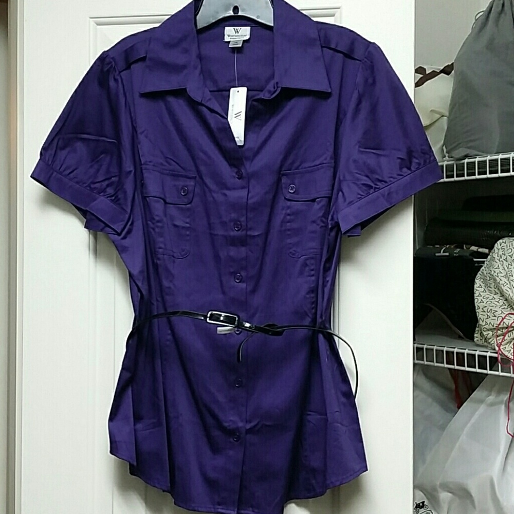 Worthington Purple 1x Belted top