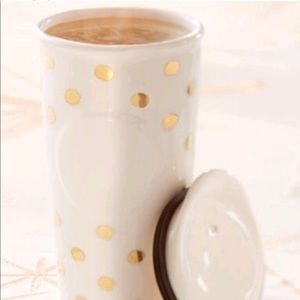 Starbucks dot collection ceramic 10 oz cup w/lid