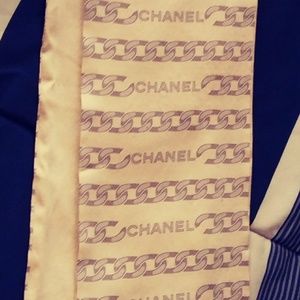 CHANNEL 100% SILK SCARF! LOGO CD L@@K!!