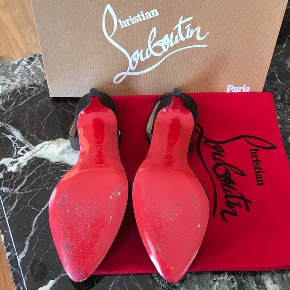 Christian Louboutin Dark Brown Satin shoesπ π π  - Picture 3 of 4