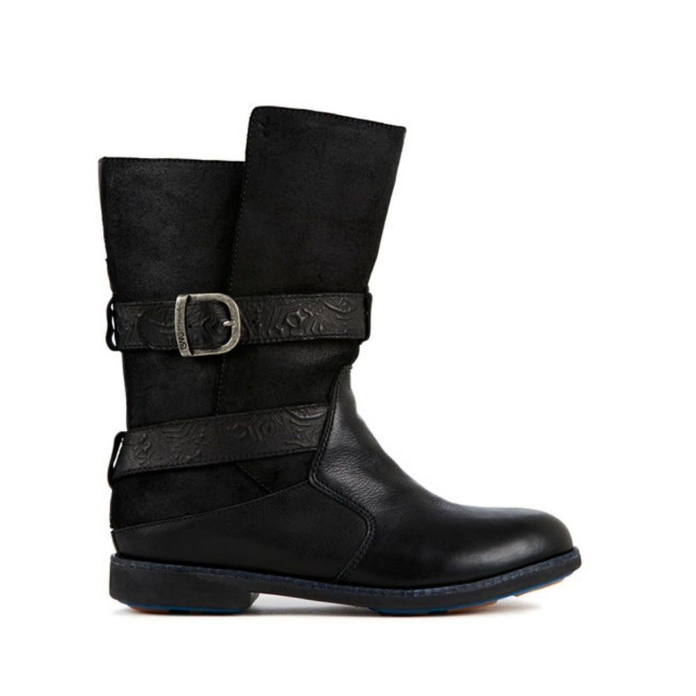 NWT Emu Australia Black Lthr Biker Moto Boots 7.5