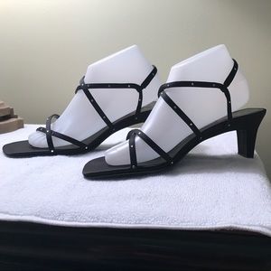 Bandalino black dress sandal with rhinestones