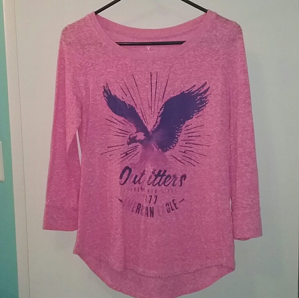 Pink American Eagle Long sleeve Tee