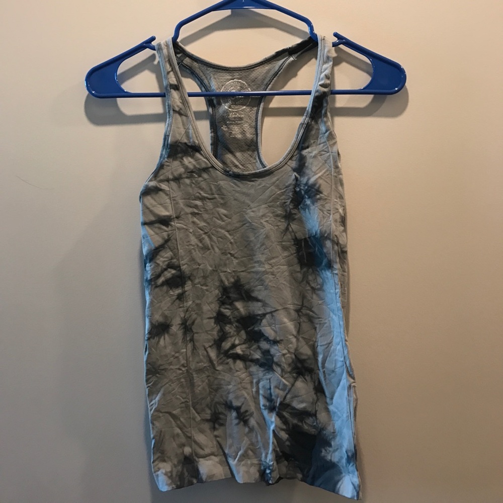 black & grey tie dye work out tank top