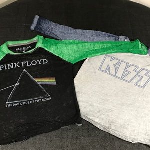 Kids Pink Floyd & KISS Concert T-shirts 3t