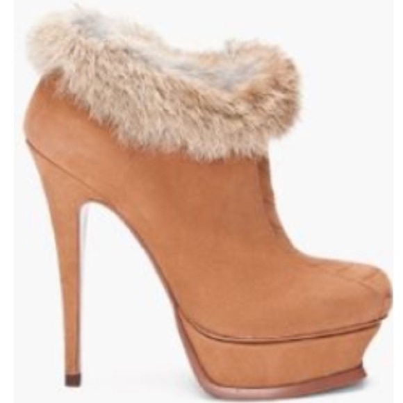 YSL Tribute Boots with Rabbit Fur trim - Picture 8 of 8