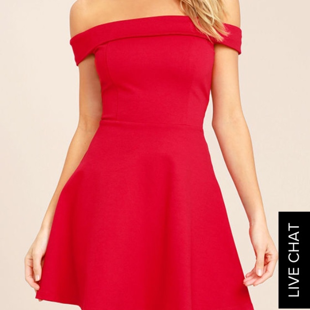 Lulus Season of fun off the should red dress