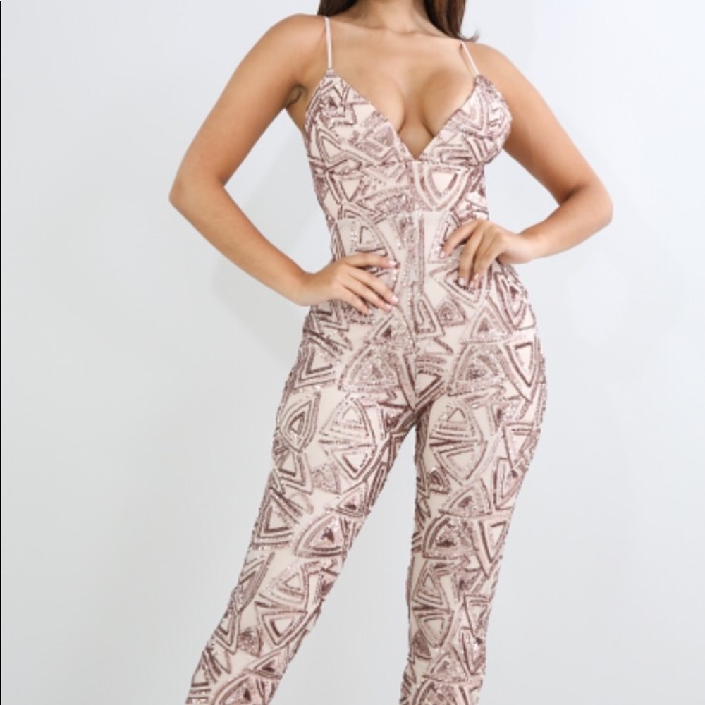 Sequin Rose Gold Jumpsuit