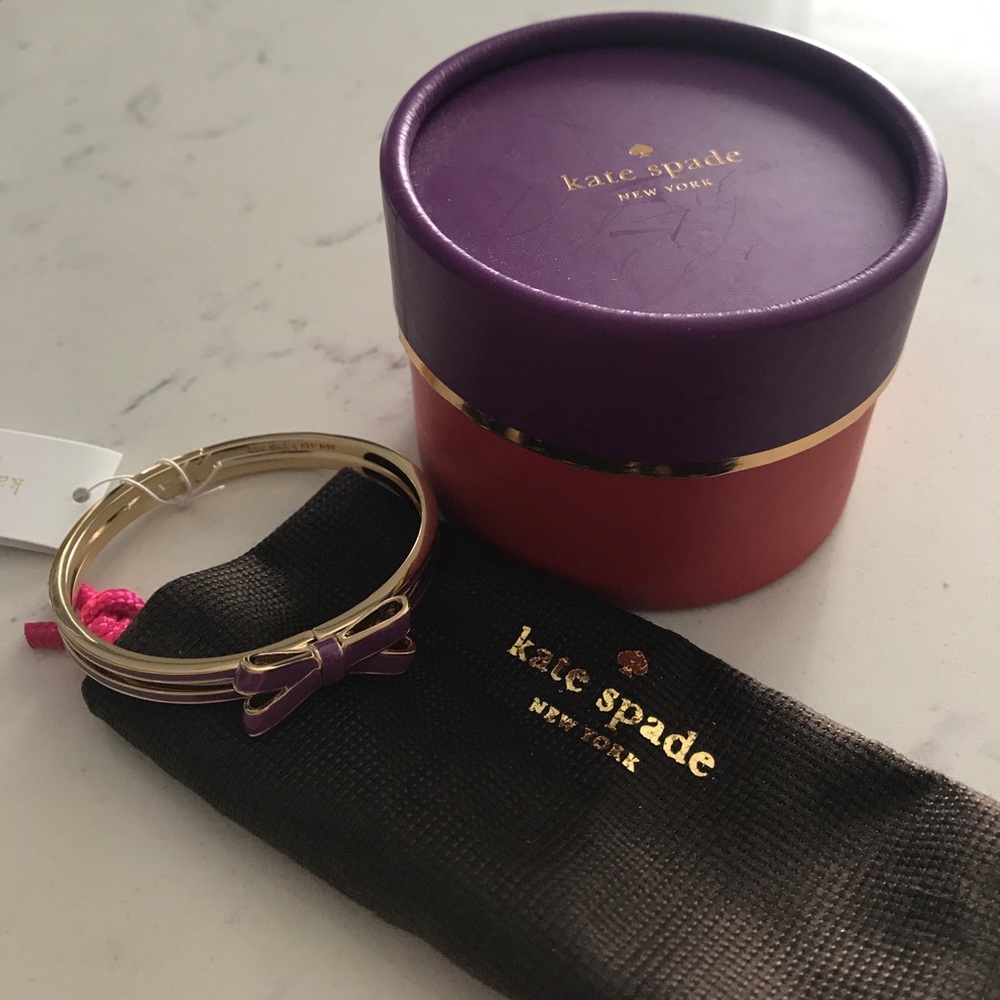 Purple Gold Double Bow Bracelet