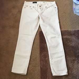 J. Crew white toothpick jeans.