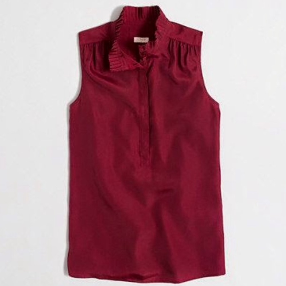 Elegant Cranberry J.Crew Ruffle Cami