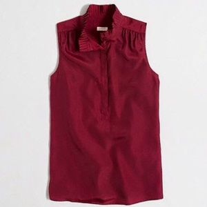 Elegant Cranberry J.Crew Ruffle Cami