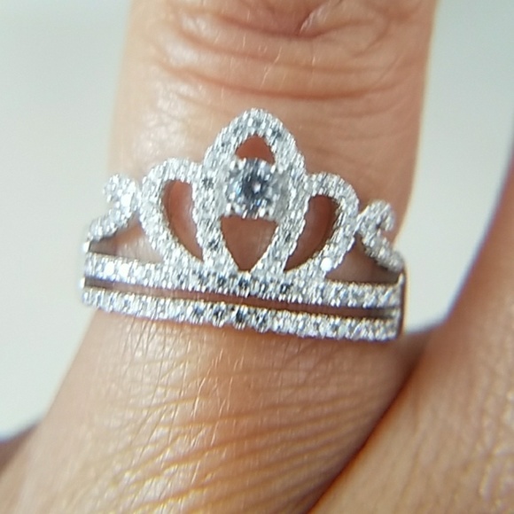 14k Gold plated Crown Princess Ring size 5 6 7 8 9 - Picture 3 of 8