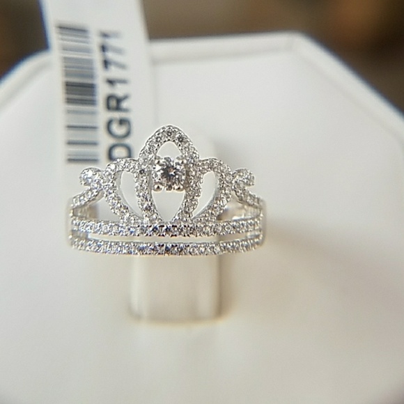 14k Gold plated Crown Princess Ring size 5 6 7 8 9 - Picture 6 of 8