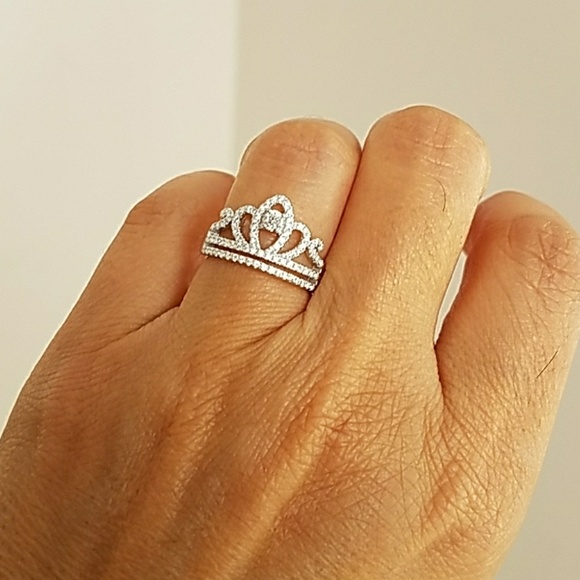 14k Gold plated Crown Princess Ring size 5 6 7 8 9 - Picture 8 of 8