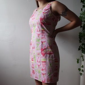 Vintage 90s Lilly Pulitzer Bikini Patterned Dress