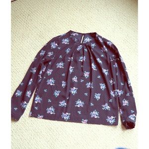 Retro floral/polka dot blouse