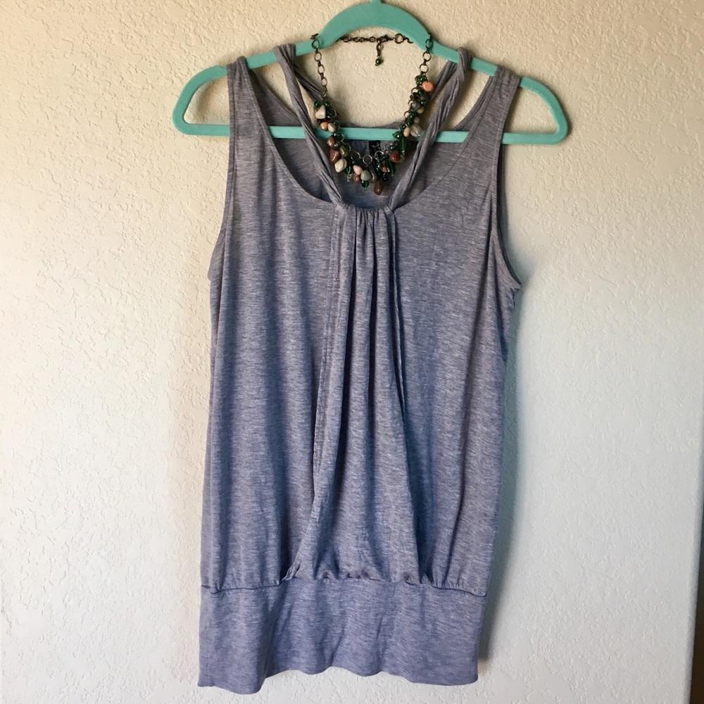 Free People gray double strap tank tunic🌻