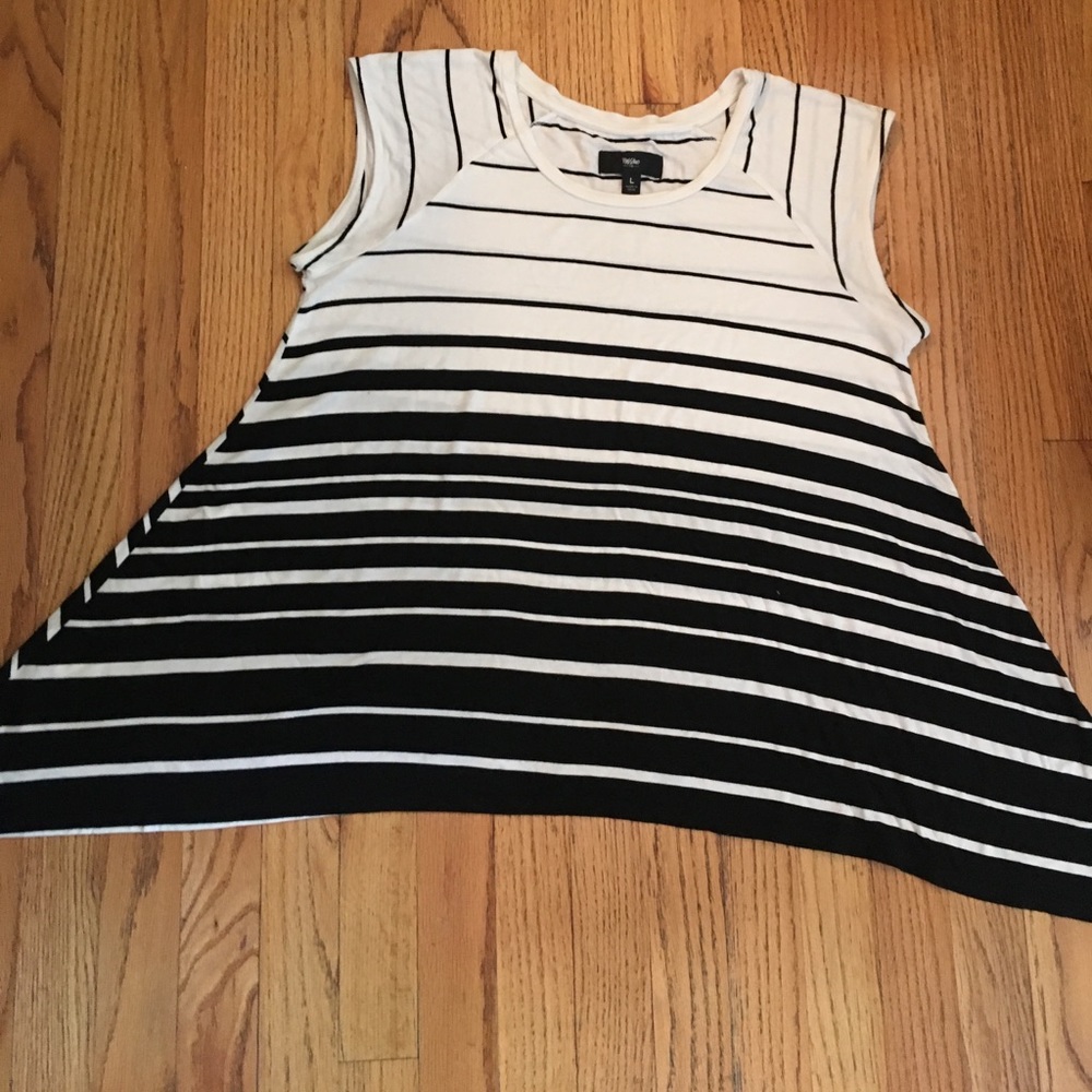 Cap sleeve striped tee