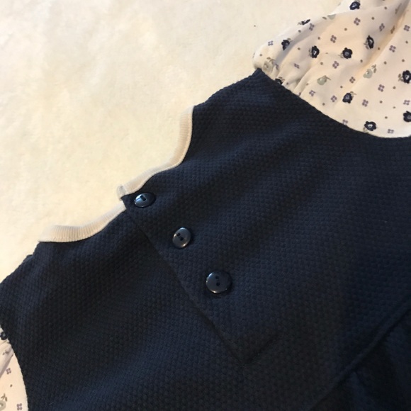 Navy Onesie with Flowers - Picture 6 of 6