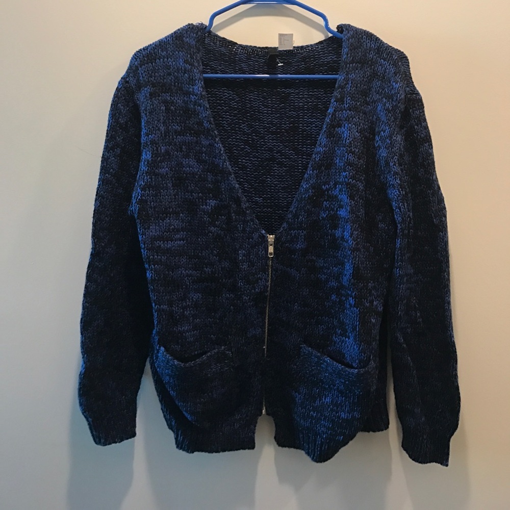comfy blue & black sweater