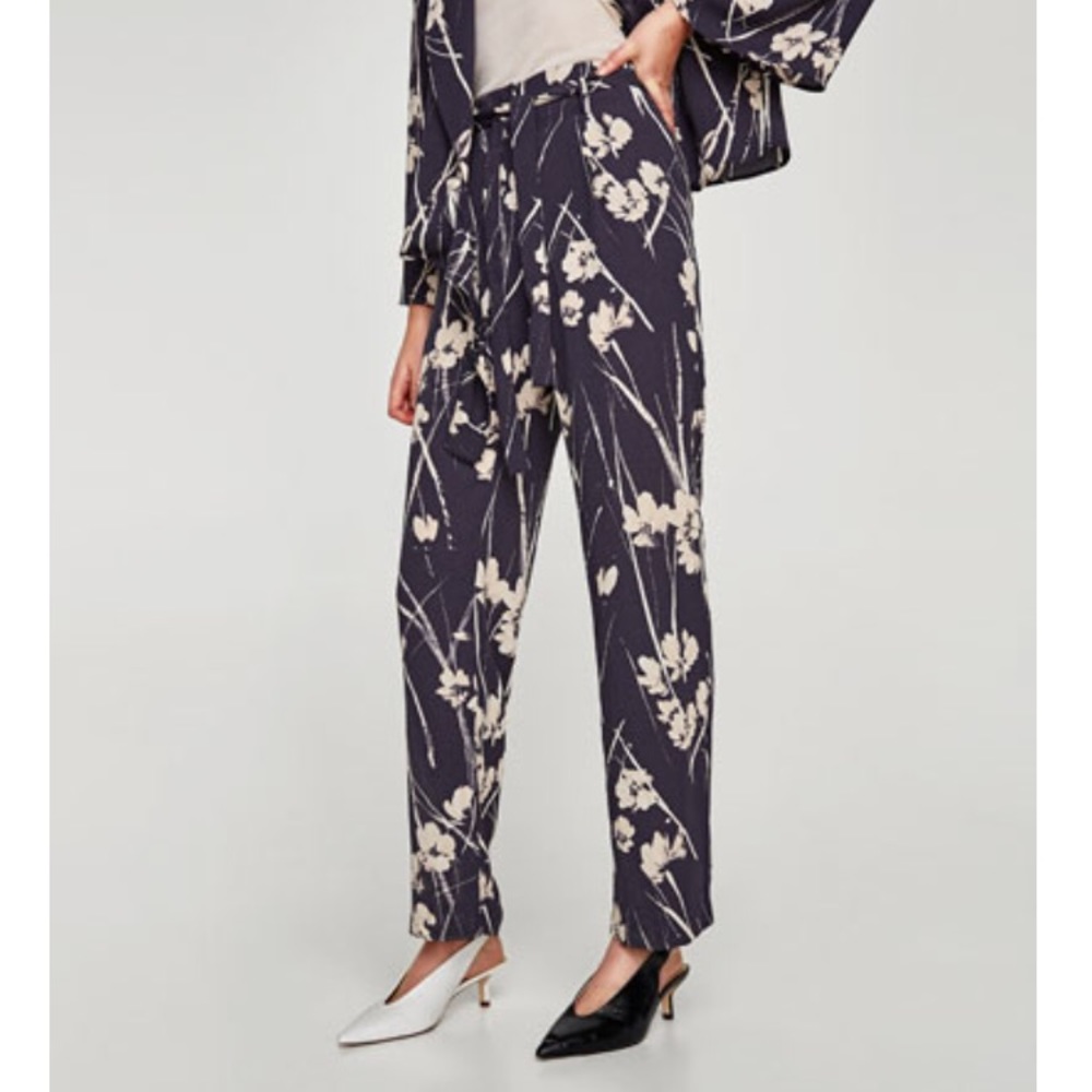 Zara Floral Print Trousers
