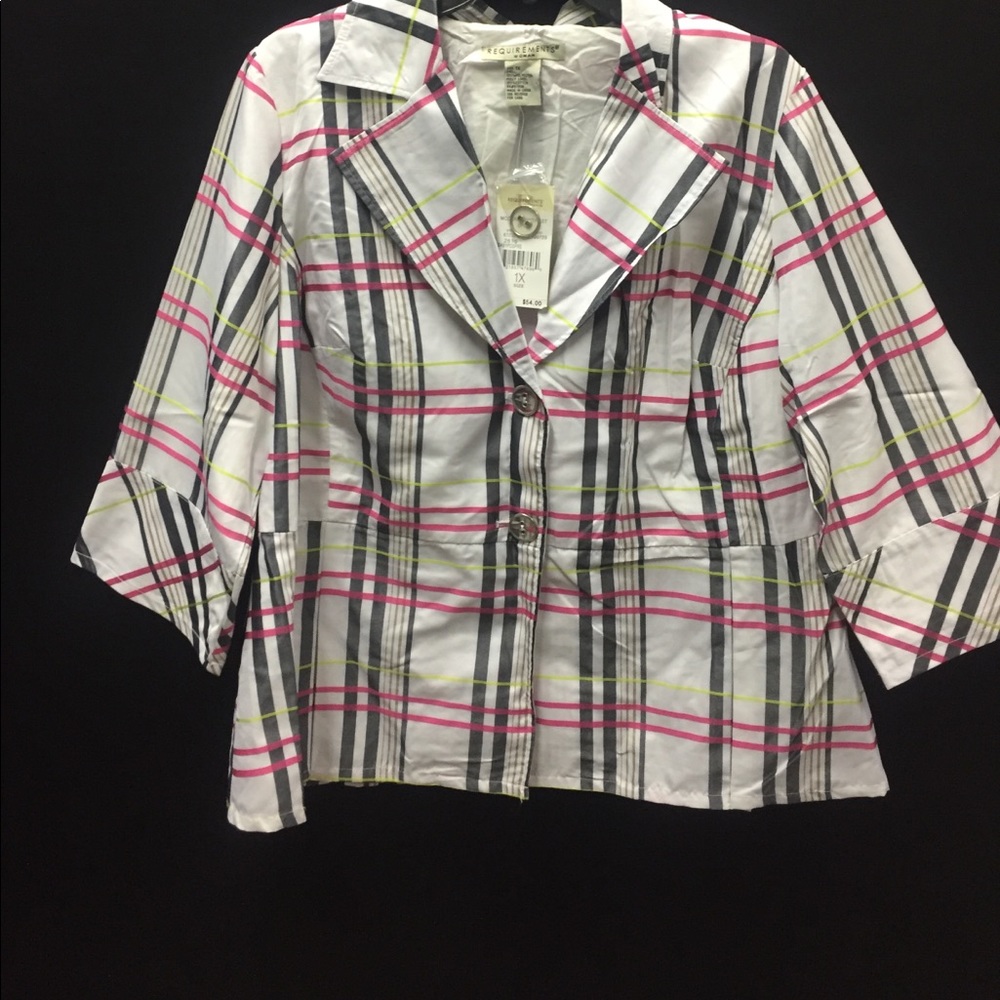 NWT Requirements Woman 1X 2 Button Shirt or Jacket