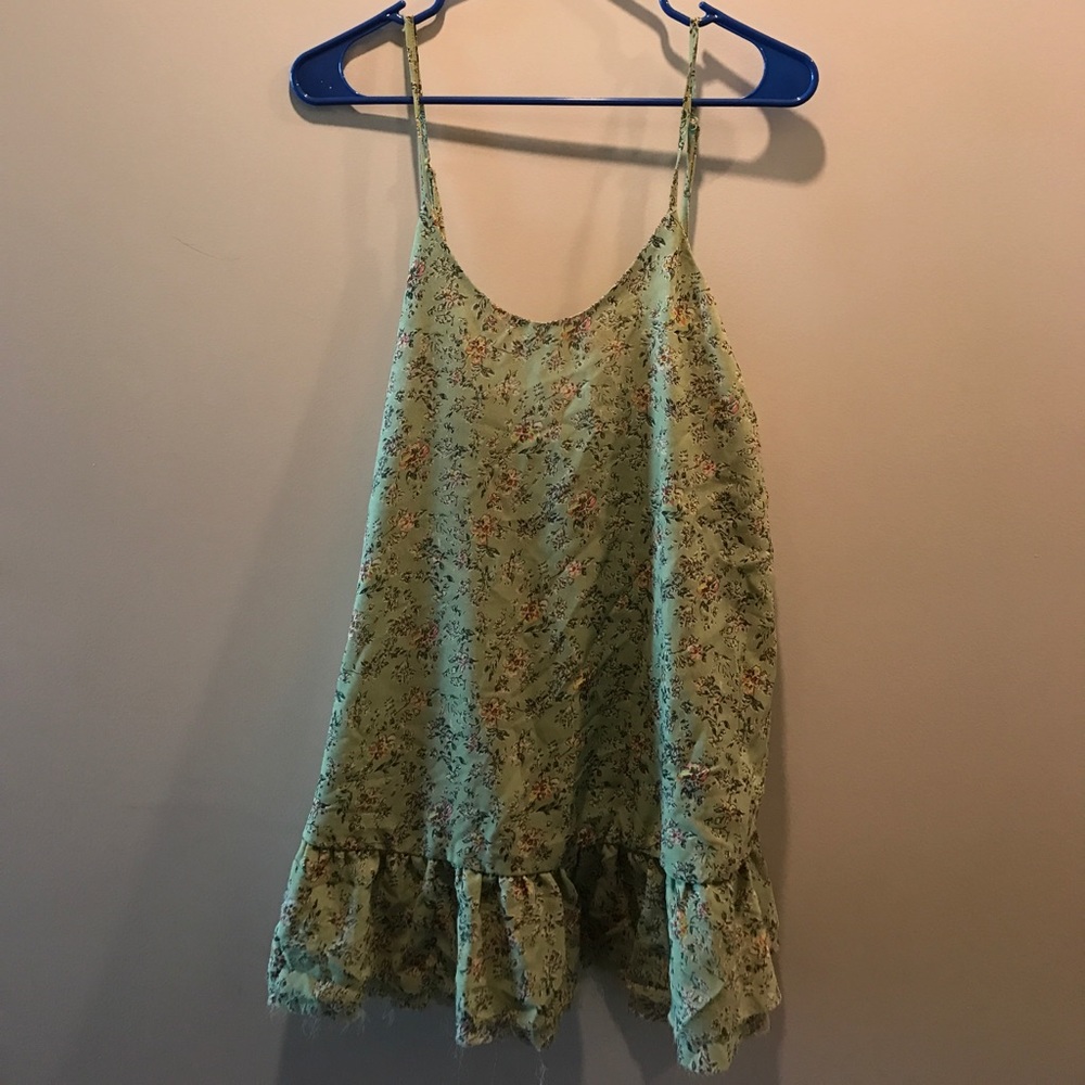 floral light green tank/dress