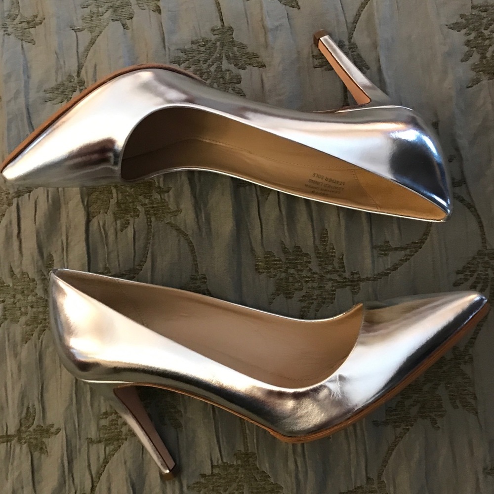 J Crew Silver pumps