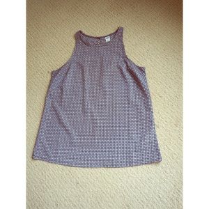 Racer back style black & white blouse