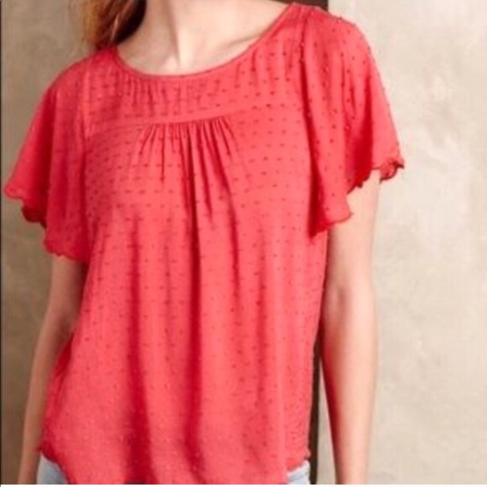 Anthropologie Maeve Swiss Dot Top