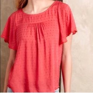 Anthropologie Maeve Swiss Dot Top