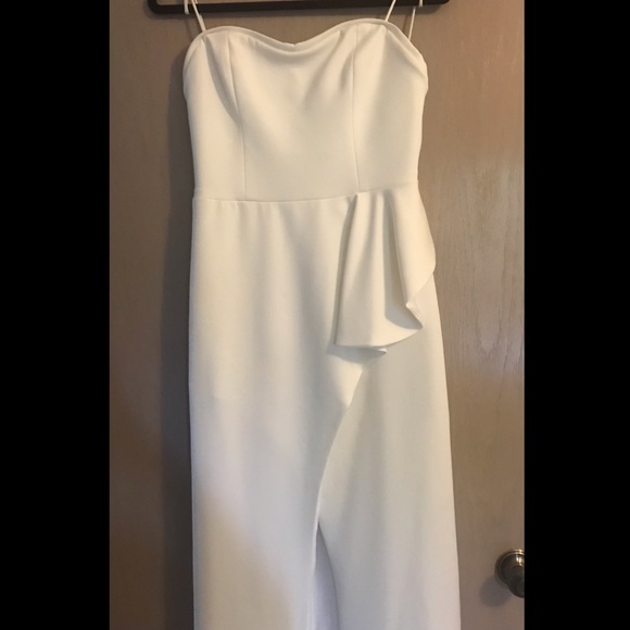 White formal asymmetrical maxi dress - Picture 4 of 4