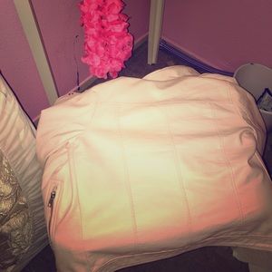 A pink leather jacket from forever21