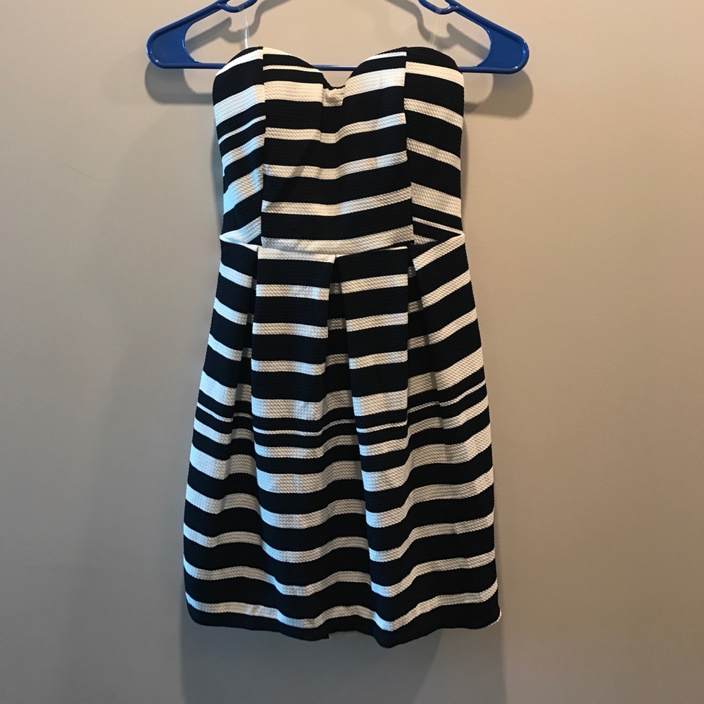 brand new strapless striped dress