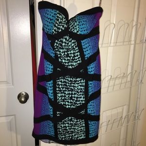 Colorful print bodycon dress