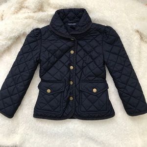 Ralph Lauren navy blue quilted jacket girl size 4T