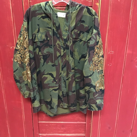 Miss Me camo shirt jacket Host Pick - Picture 3 of 6