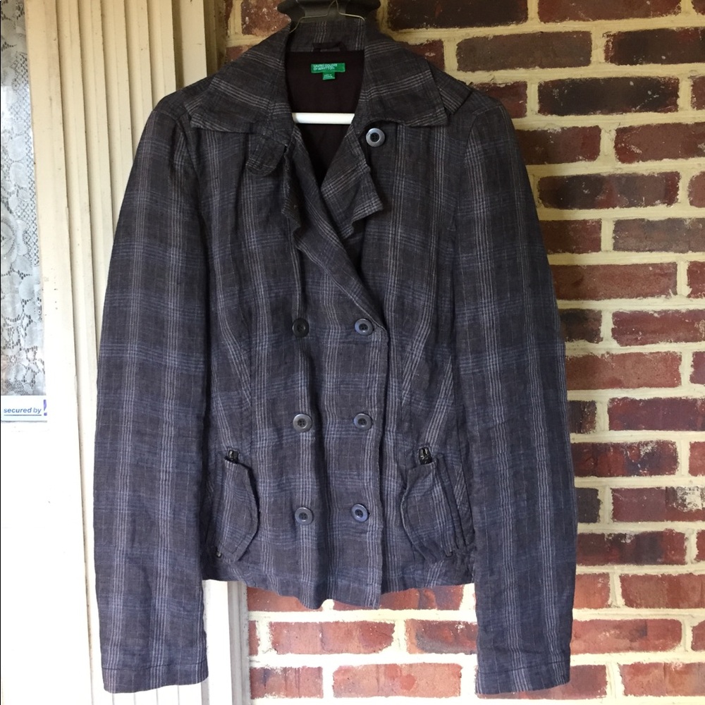 United Colors of Benetton Plaid Jacket- Mint Cond