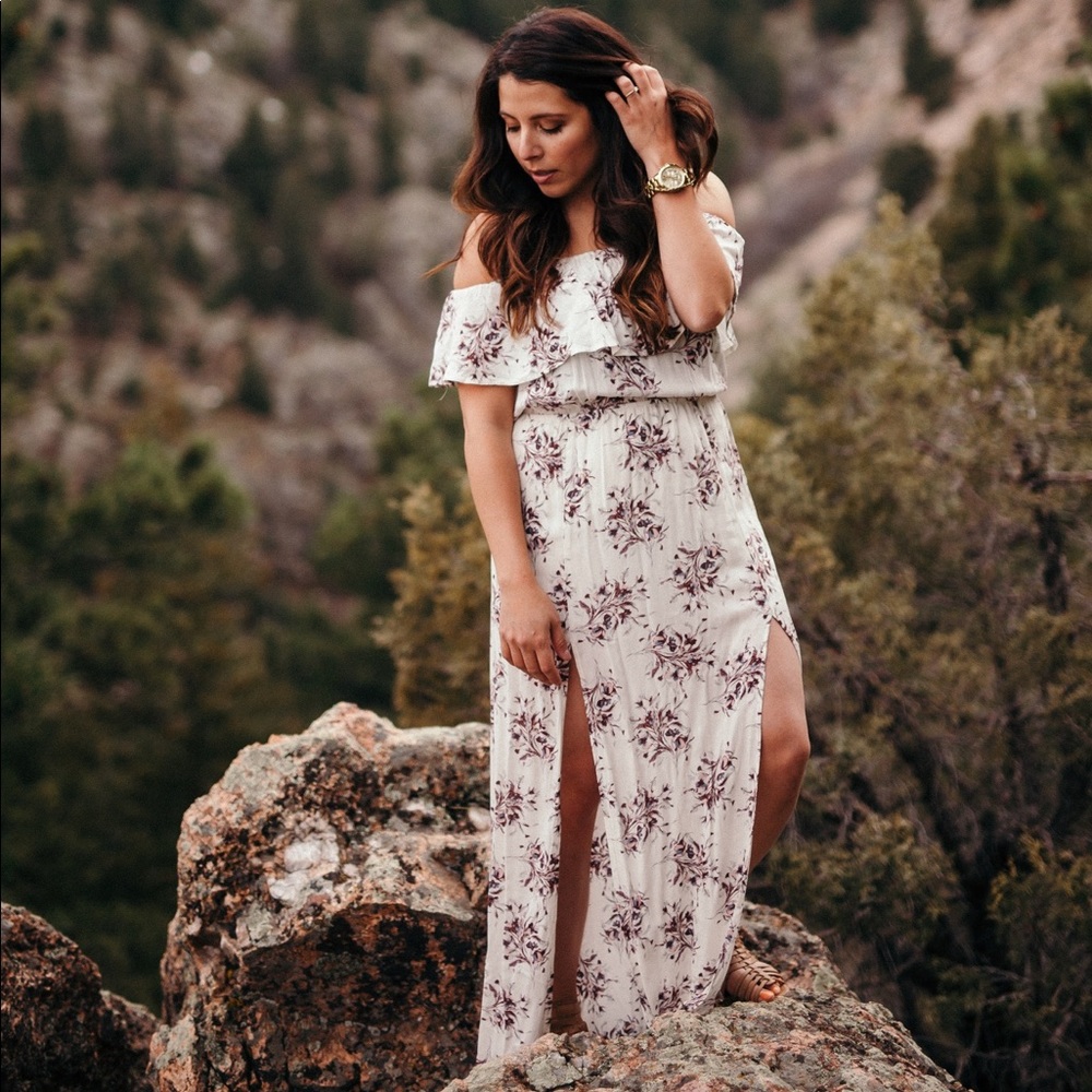 Floral off the shoulder dress
