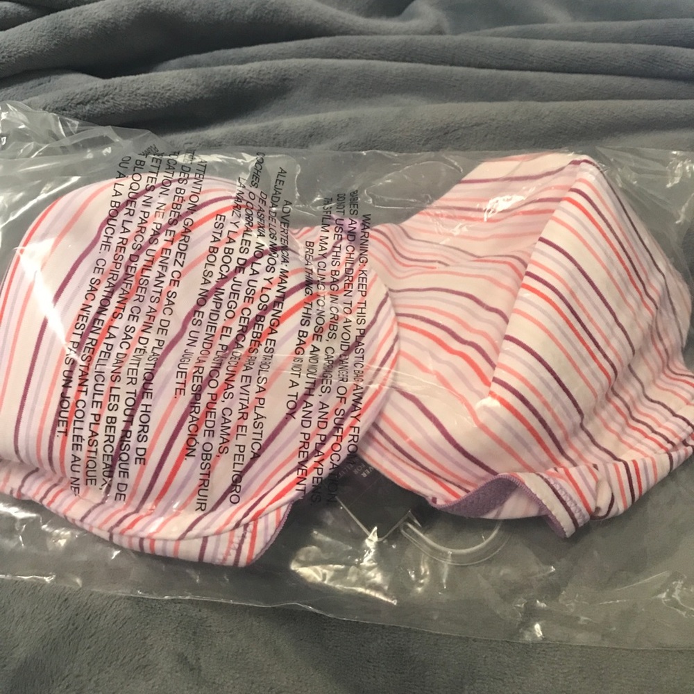 Purple stripe bra