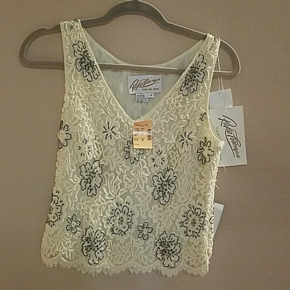 Rickie freeman beaded top. This is not one size