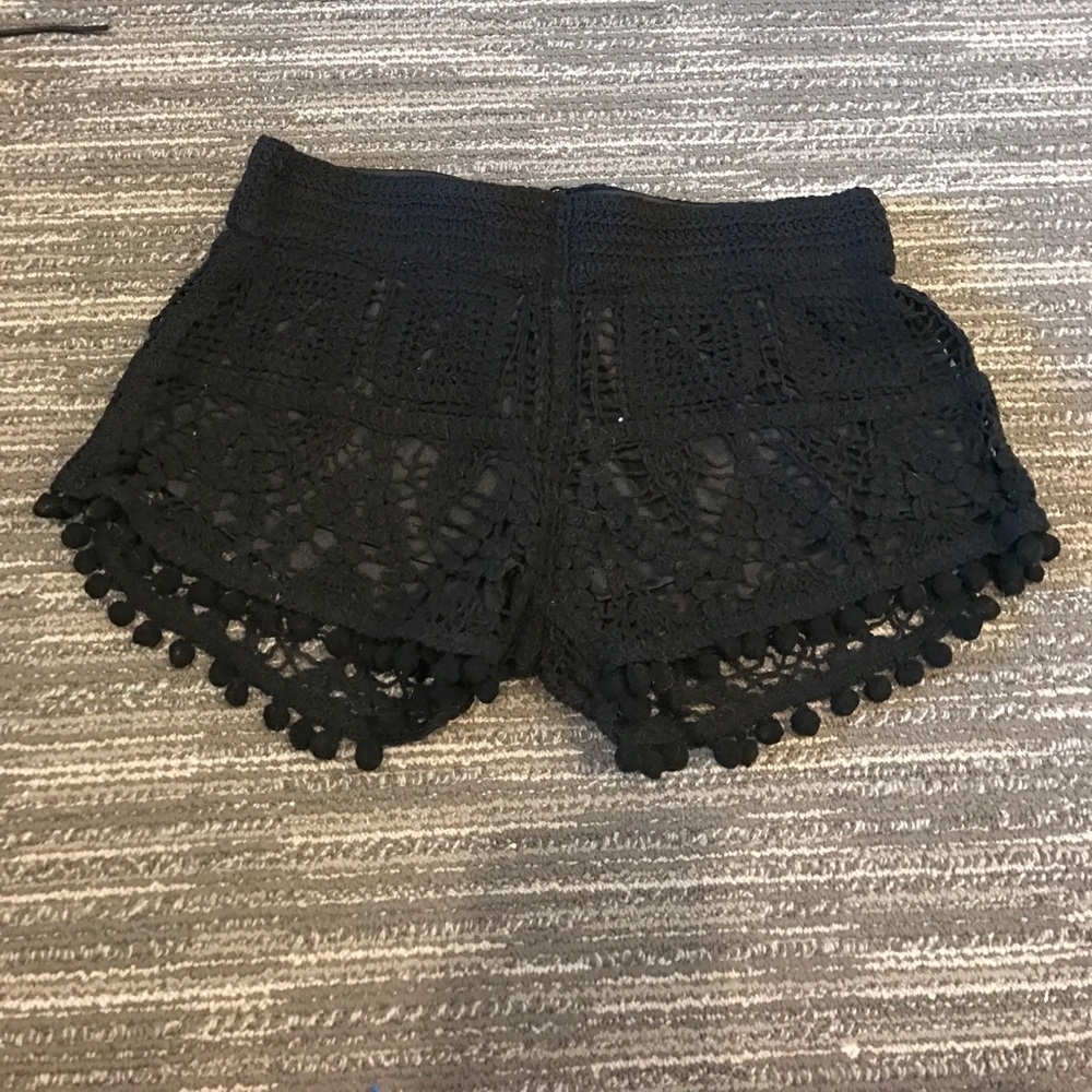 black lace shorts