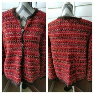 Sigrid Olsen Lovely Colorful Knit Cardigan