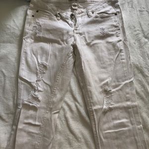 White low waist cut jeans