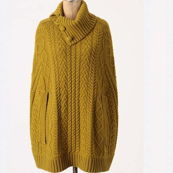 Anthropologie Sweaters - Anthropologie Fiets Voor 2  cable knit poncho