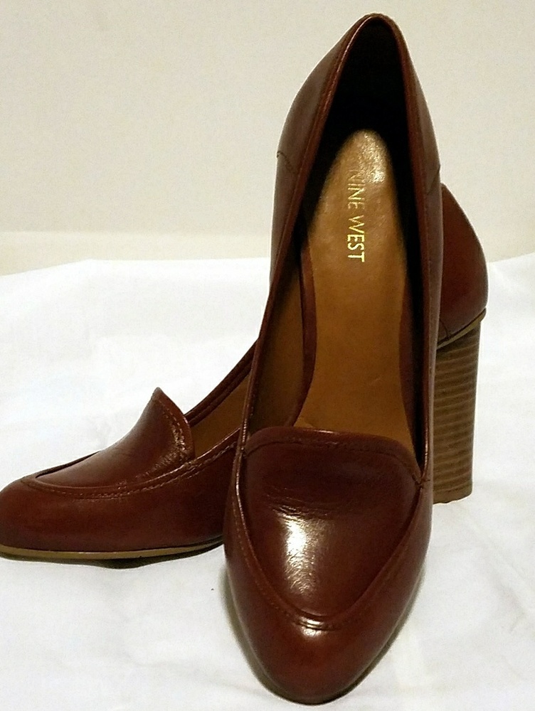 Nine West Stacked Heel Loafer Pumps