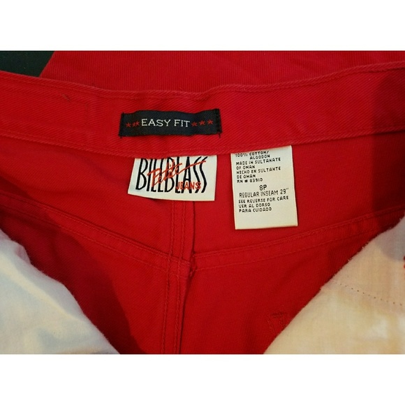 Vintage Bill Blass Easy Fit Red Jeans 8 Petite - Picture 3 of 8