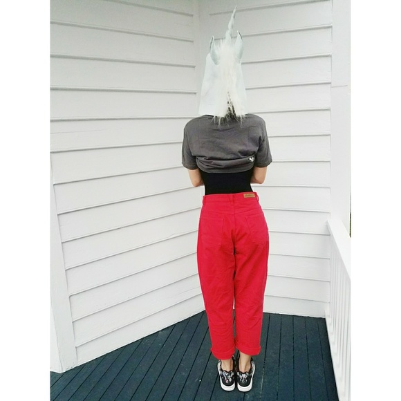 Vintage Bill Blass Easy Fit Red Jeans 8 Petite - Picture 5 of 8